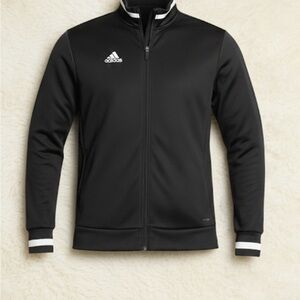 Adidas Men's Black Windbreaker with White Trim